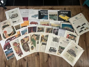 Lot Of 59 Vintage Chevrolet Car Advertisements In Protective Covers - Large - Picture 1 of 4