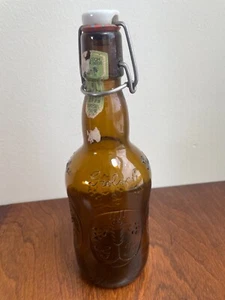 Vintage Grolsch Beer Bottle Brown Glass Porcelain Flip Swing Top  - Picture 1 of 16