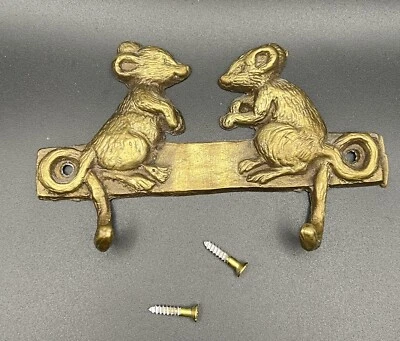 Ganchos para llaves de ratón de metal de latón SPI montaje en pared colgar en colas - 2 ganchos Foto 1 de 4