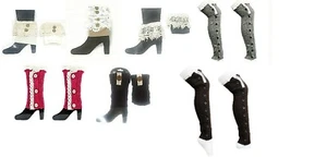 Stiefel Beinwärmer Damen Winter Warm Elegant Freizeit Spitze Knöchel Acryl Bündchen - Bild 1 von 7