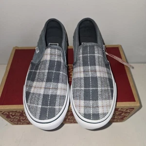 Scarpe Vans Asher platform donna taglia 6 grigio plaid sneakers basse slip on - Foto 1 di 6