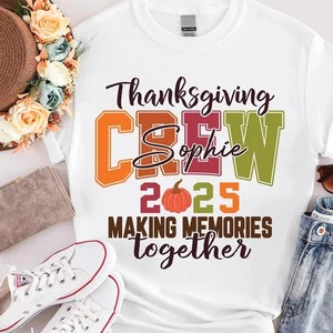 Personalized Thanksgiving Crew Shirt 2025, Family Fall Matching Tee Men Women - Picture 1 of 6