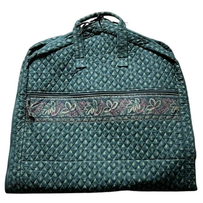 Vintage 90s Vera Bradley Indiana Green Briar Floral Paisley Quilted Garment Bag - Image 1 of 4
