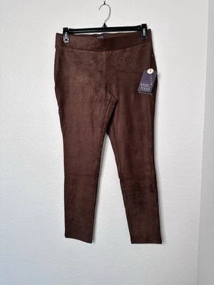 NYDJ Women's Faux Suede Legging Dark Chocolate Size 8P Pull on Lift Tuck NWT - Image 1 of 4