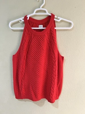 A New Day Women's Cable Crewneck Pullover Sweater Top Vest Red Sz XXL w1 - Image 1 of 4