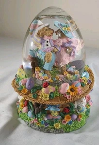 Spring Water Globe with Musical Playing Easter Parade Egg-shaped Glass Dome - Picture 1 of 11