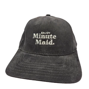 Minute Maid Hat Vintage Coca Cola Black Adjustable Made In USA Cap Rare Squeeze - Picture 1 of 9