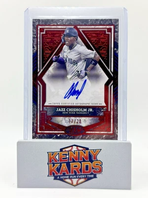 JAZZ CHISHOLM JR. 2025 TOPPS TIER ONE AUTOGRAPH RED YANKEES AUTO /20 - Image 1 of 2