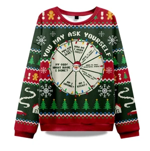 2025 You May Ask Yourself Ugly Christmas Sweater - Picture 1 of 2