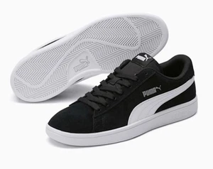 Herren Puma Smash V2 Schuhe Wildleder Turnschuhe Neu Schwarz Größe 11 - Bild 1 von 9