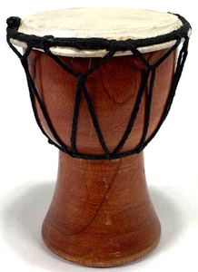 Djembe Hand Drum-Hand Carved Wood-6” Tall - Picture 1 of 4
