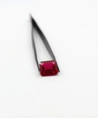Asscher Red Ruby AAA Rated Lab Created Facated Gemstone For Jewelry 11mm to 18mm - Image 1 of 4
