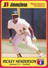 1991 Jimmy Dean Baseball #17 Rickey Henderson Oakland Athletics