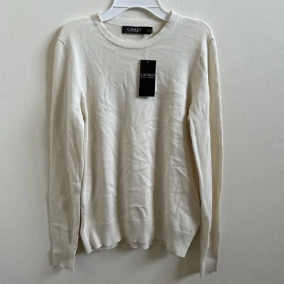 Suéter Ralph Lauren para mujer mezcla de algodón crema talla M Foto 1 de 2