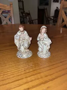 Vintage Christmas Nativity Ceramic Mary Joseph Atlantic Mold - Picture 1 of 3