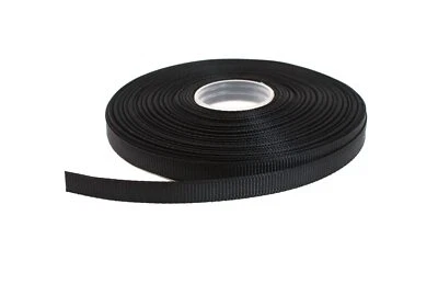Solid Grosgrain Ribbon 25 Yard Each Roll 100% Polyester Woven Edge 1/4" Black - Image 1 of 4