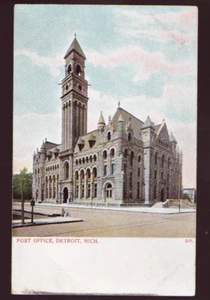 DETROIT MICHIGAN MI 1906 Post Office Vintage postcard PC - Picture 1 of 2