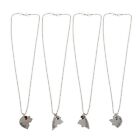 Best Friend Forever and Ever Friendship Matching Necklace 4 Pcs Heart Necklace