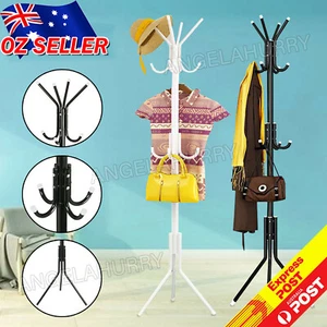 12 Hook Cloth Hanger Stand Hat Clothes Rack Metal Tree Style Storage NEW - Picture 1 of 14