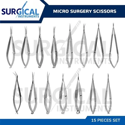 15 Micro Surgical Scissors Ophthalmic & Lab Instruments - Image 1 of 4