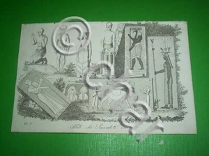 Stampa Incisione Antico Egitto - Costumi dei Sacerdoti egiziani - 1800 ca - Foto 1 di 1