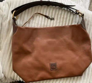 Dooney & Bourke Brown Pebbled Leather Hobo Shoulder Bag Satchel - Picture 1 of 14