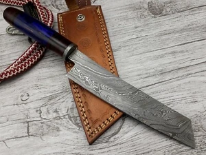 DAMAST GESCHMIEDET CUSTOM HANDARBEIT JAGDKÜCHE KOCH SCHMIEDE KLINGE MESSER HOLZ   - Bild 1 von 7