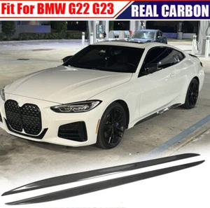 Extensión de labios de faldas laterales de carbono real para BMW G22 G23 M440i M-SPORT 2021UP - Imagen 1 de 14