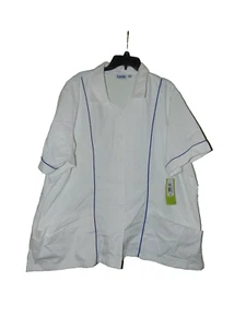 Landau White Scrub Jacket Short Sleeve 4XL New - Picture 1 of 3