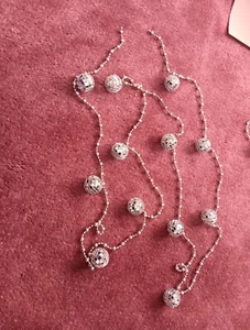 8 Fuß Weihnachten Silber Discokugel Dekorative Girlande Lametta 12 - 1" Discokugeln - Bild 1 von 5