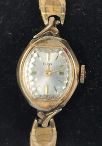 Vintage Elgin Women's Cocktail Watch Wind-Up 10K RGP - Runs, Needs Servicing - Picture 1 of 4