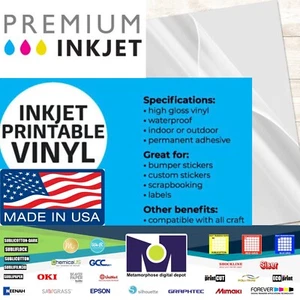 Clear Vinyl Sticker/Label Paper for Inkjet Printers 10 Sheets A4 (8.3”x11.7”) - Picture 1 of 11