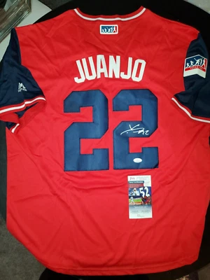 Juan Soto Auto Washington Nationals Red Players weekend Majestic Jersey BAS COA - Image 1 of 4