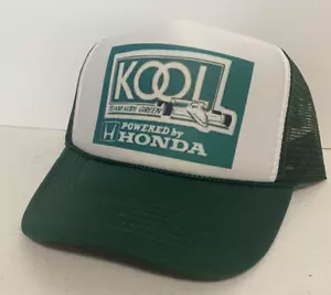 Vintage KOOL Racing Hat Formula 1 Trucker Hat Snapback Honda Racing Dark Green - Picture 1 of 3