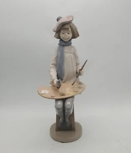 Lg Vintage Lladro Nao Artist Jose Puche Brush & Palette Statue Rare 1992 2000295 - Picture 1 of 15