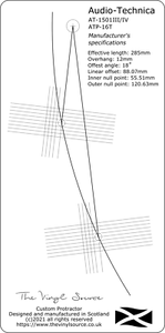 Cartridge Arc Protractor for Audio-Technica AT-1501III AT-1501IV  ATP-16T - Picture 1 of 4