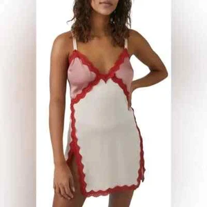 Free People Intimate On The Rise Mini-Schlupfkleid Damen Small Rose Smoke Satin - Bild 1 von 7