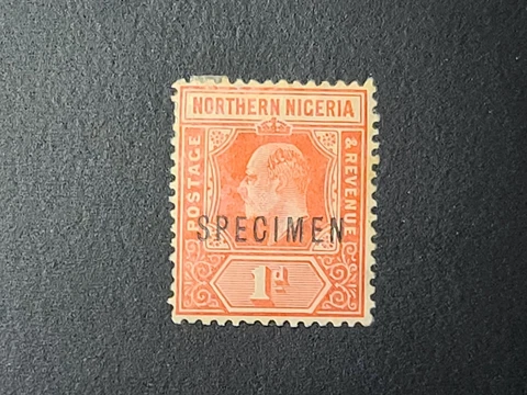 Northern Nigeria Specimen Stamp One Penny 1d KEVII Cover