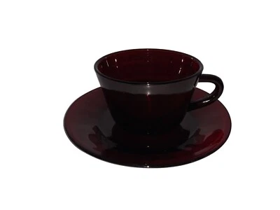 Vintage Anchor Hocking Royal Ruby Red Cup & Saucer (CT-B-3,4,5&6) - Image 1 of 4