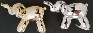 Estatuillas de elefante con acabado de espejo de cerámica de 2,8""H x 4,5""L, selecciona: oro o plata - Imagen 1 de 4