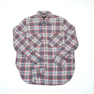 J Crew Shirt Women's Gray Red Plaid Button Up Collared Flannel Casual 8 - Picture 1 of 4
