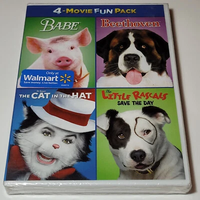 Babe /Beethoven /Cat in the Hat /Little Rascals DVD 4-Movie Fun Pack Free Shippi - Image 1 of 2