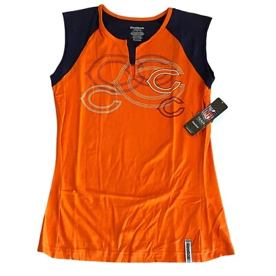 Camiseta deportiva de coqueteo REEBOK para mujer talla L se ajusta como M Chicago Bears NFL medidas a cuadros Foto 1 de 4