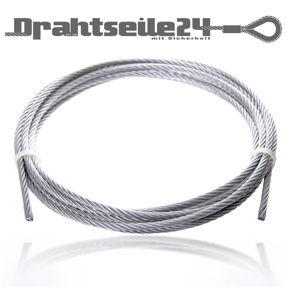 Stahlseil Meterware DIN 1mm 1,5mm 2mm 3mm 4mm 5mm 6mm 8mm 10mm 12mm 14mm 16mm