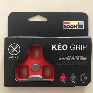 Look Keo Grip Anti-Slip Road Cleats Red 9 Degree Float.Tacos d Pedal d Bicicleta - Picture 1 of 6