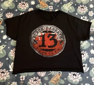 2013 Black Sabbath Thirteen 13 Ozzy Osbourne Cropped Black T-Shirt Fits XL - Picture 1 of 9