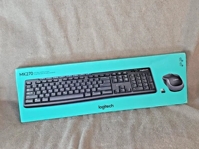 Logitech MK270 Wireless Combo Keyboard/Mouse USB Black 920004536 FREE SHIPPING! - Image 1 of 4