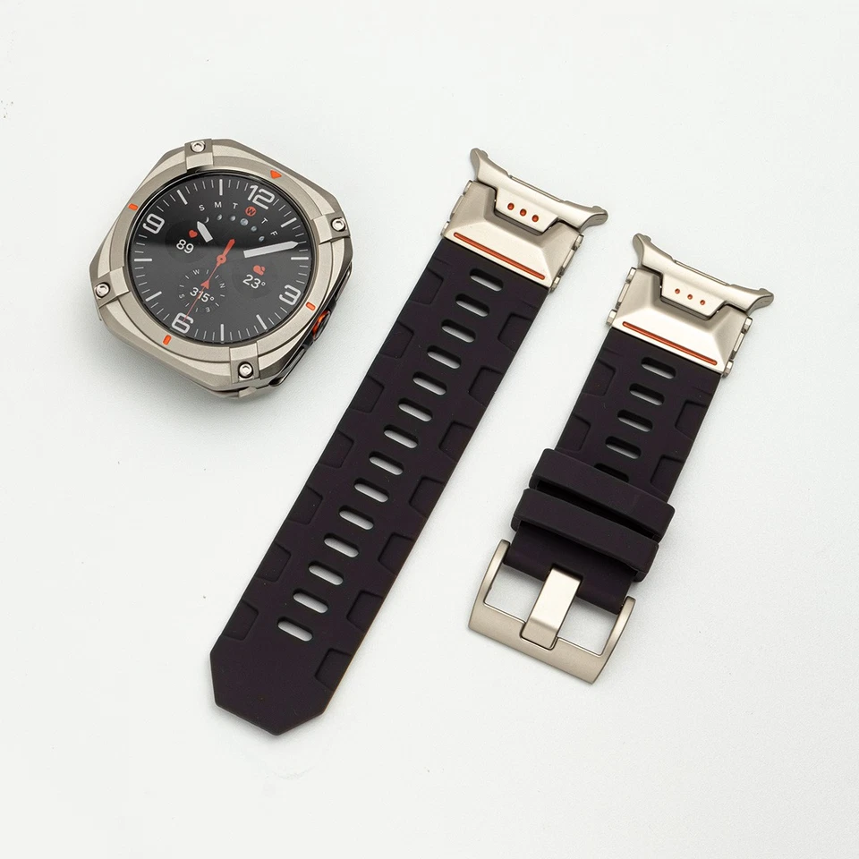 Силиконовый ремешок + металлический чехол для часов Samsung Galaxy Ultra 2025 /ремешок Ultra 47 мм - Изображение 1 из 4