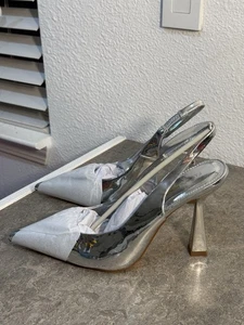 Zapatos de salón Fashion Nova Lavish Lover con cordones - plateados talla 10 - Imagen 1 de 10