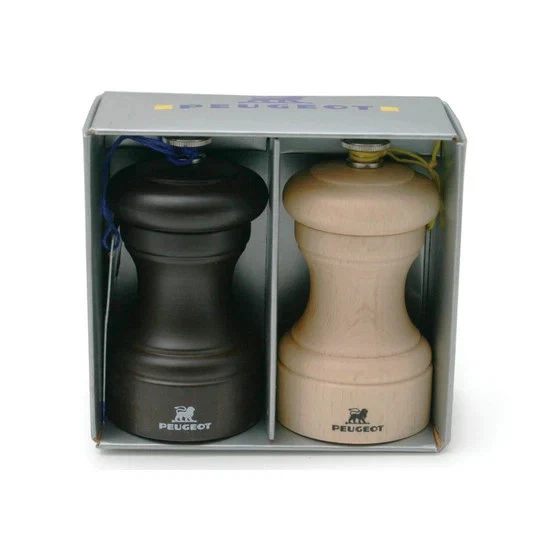 Peugeot Bistro Chocolate Pepper & Natural Salt Mill Set - 10cm/4" - Image 1 of 1